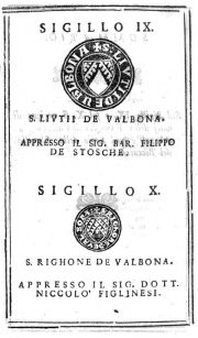 D.M. MANNI Osservazioni istoriche sopra i sigilli antichi de'secoli bassi, tomo XVIII, Firenze 1749